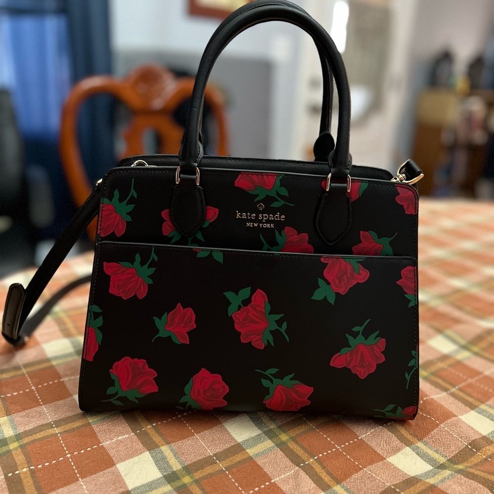 Kate Spade Black and Red Floral Women's Bag